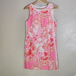 Lilly Pulitzer Mila Shift Pink and White Paisley Dress